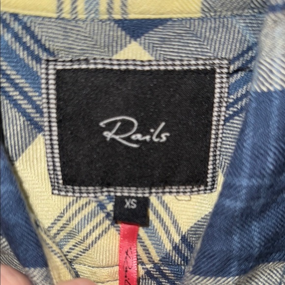 Rails Brit Blue and Cream Sleeveless Shirt with Classic Plaid - XS - B6 - Picture 3 of 7